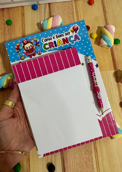 Mini Prancheta com bloquinho e lápis personalizado ! na internet