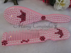 Kit pente + escova rosa princess na internet