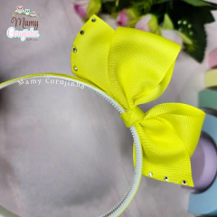 Tiara Laço em pé Amarelo Neon - comprar online