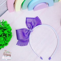 Tiara Laço em Pé Lilás