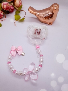 Chupeta Luxo N em strass rosa bebe - comprar online