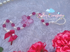 Prendedor Simples branco com pink