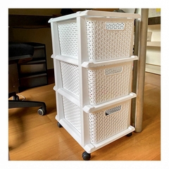 Cajonera Ratán con 3 Cajones y Ruedas Plástico Colombraro - tienda online