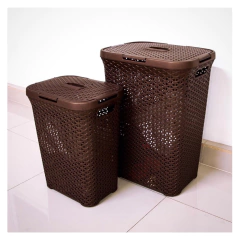 Imagen de Cesto Ratán Rectangular Mediano 30 Lts. Plástico Colombraro