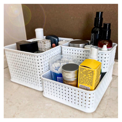 Set de 5 Cestos Ratán Mini Plástico Colombraro - tienda online