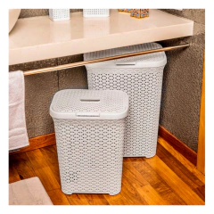 Cesto Ratán Rectangular Mediano 30 Lts. Plástico Colombraro - tienda online