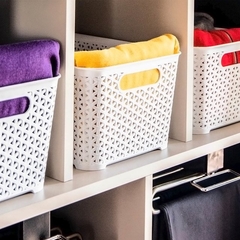 Cesto Ratán Rectangular Chico sin Tapa 10 Lts. Plástico Colombraro - tienda online