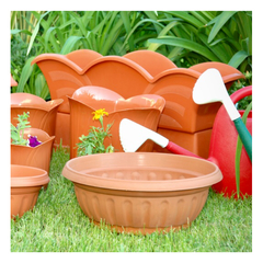 Plantero Mediterráneo Redondo Grande Plástico Colombraro - comprar online