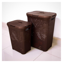 Cesto Ratán Rectangular Grande 65 Lts. Plástico Colombraro - tienda online