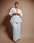 Imagem do BLAZER ESTRUTURADO DE LINHO MISTO COM OMBREIRAS OFF WHITE - 10260