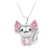 Collar De Ajolote (AXOLOTE) Plateado Con Perlas Rosas - Collar Con Dije De Ajolote Bonito en internet