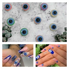 apliques resinas -ojo de turco color x 20 unidades