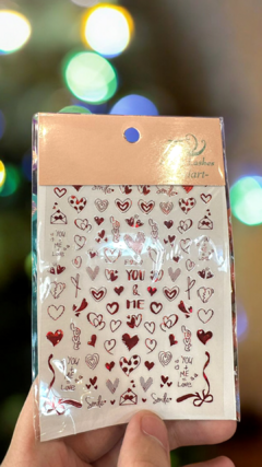 Stickers corazones x 1u - f929