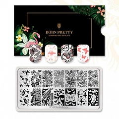 Placa stamping mandala butterfly