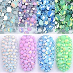 Cristales Opal chato mix tamaños (nuevo color)