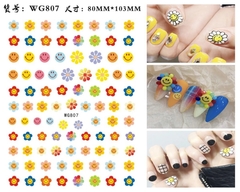 stickers flores de colores x 1 u