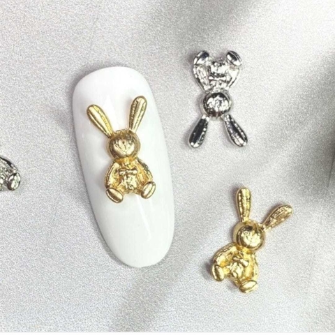 Deco strass dije conejito x 6u (2 colores)