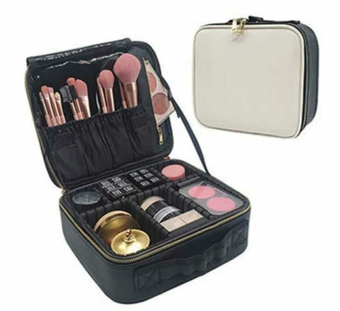 Maletín Porta Cosméticos Ajustable Portátil De Cuerina