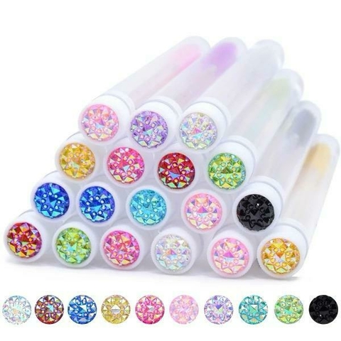 Cepillos en tubo en tonos rosados con glitter x 12U