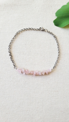 Pulsera de Cuarzo Rosa (adaptable a tobillera) - comprar online