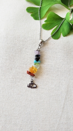 Dije de los 7 chakras con escallas y elefante