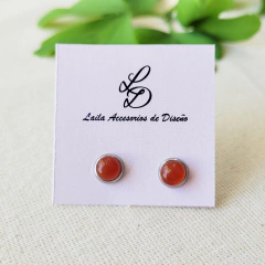 Aros de Agata Cornalina (6mm)
