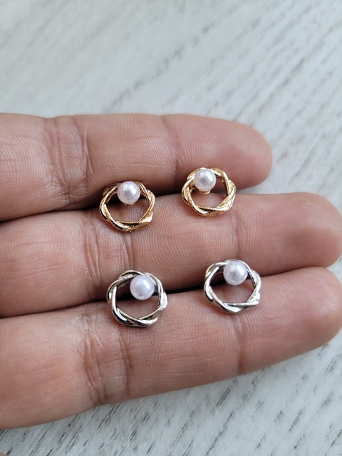 Aros Perlados x2 pares