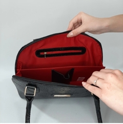 BOLSA EM COURO PRETO REF.1058 - Kalinka Store