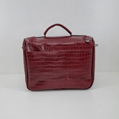 MALA DE VIAGEM + FRASQUERA EM COURO CROCO MARSALA - Kalinka Store