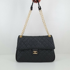 BOLSA EM COURO PRETO REF. 1230 - comprar online