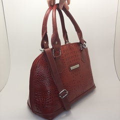 BOLSA EM COURO CROCO VERMELHO REF. 1195 - comprar online