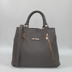 BOLSA EM COURO CINZA REF. 1226