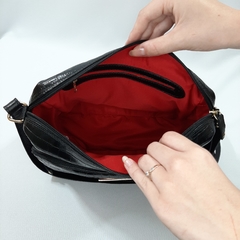 BOLSA EM COURO CROCO PRETO REF. 1227 - Kalinka Store