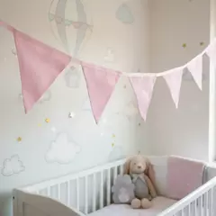 Bandeirinhas de tecido rosa - TUDO BONITINHO - Acessórios para casa e você