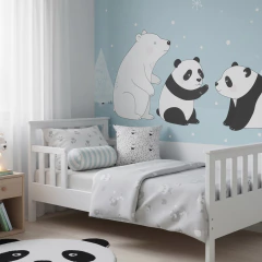 Capa De Almofada urso branco e panda na internet