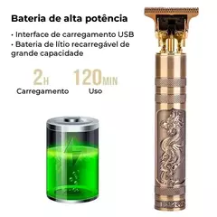 Imagem do Maquina De Barbear Dragão Maquininha Profissional Recarregável Aparador de Cab
