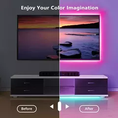 Fita de LED USB Bluetooth, luzes RGB, lâmpada flexível, fita, autoadesiva, TV, na internet