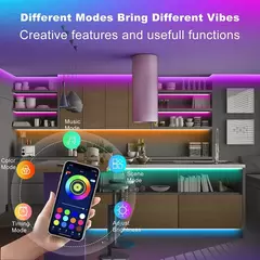 Fita de LED USB Bluetooth, luzes RGB, lâmpada flexível, fita, autoadesiva, TV, - comprar online