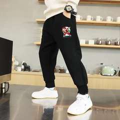 Calça de moletom joggers de algodão infantil, calça casual para meninos - loja online