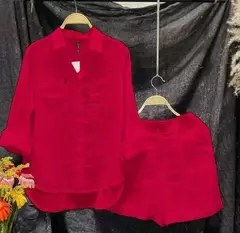 Verão algodão linho casual casa 2 peça conjunto para as mulheres 2025 moda br Apoio Marca JG - loja online
