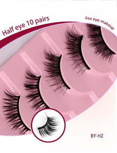 Imagem do Fox Eye Maquiagem Cílios Postiços, Sweet Cool Style, Adequado para Luz, 10 Par