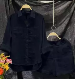 Verão algodão linho casual casa 2 peça conjunto para as mulheres 2025 moda br Apoio Marca JG na internet