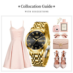 LIGE-Creative Pulseira de aço relógios para mulheres elegantes.