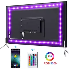 Fita de LED USB Bluetooth, luzes RGB, lâmpada flexível, fita, autoadesiva, TV, - comprar online