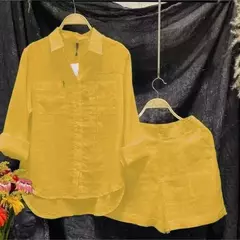 Imagem do Verão algodão linho casual casa 2 peça conjunto para as mulheres 2025 moda br Apoio Marca JG