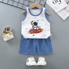 Conjunto de camiseta e shorts de algodão infantil, terno sem mangas - JG-MULTIMARCAS20