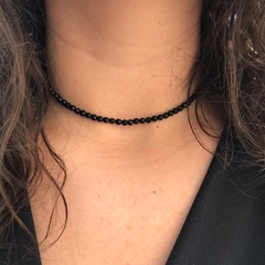Choker ágata negra facetada - comprar online