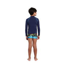 Blusa de Sol Siri Kids Estampa Dino World Azul - GO GO YO Roupas Infantis