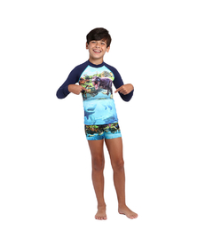 Blusa de Sol Siri Kids Estampa Dino World Azul na internet