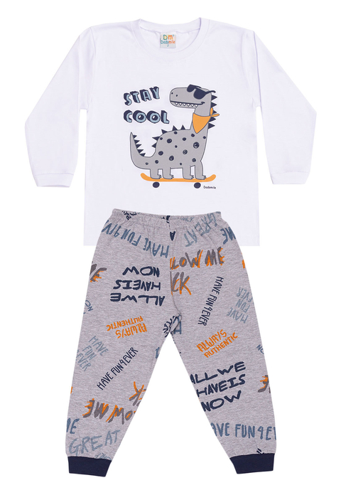 Pijama Longo Dadomile Brilha no Escuro Dino